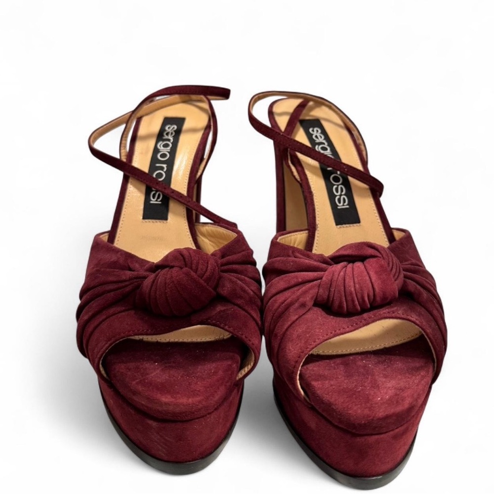 Sergio Rossi Deep Red Platform Sandals